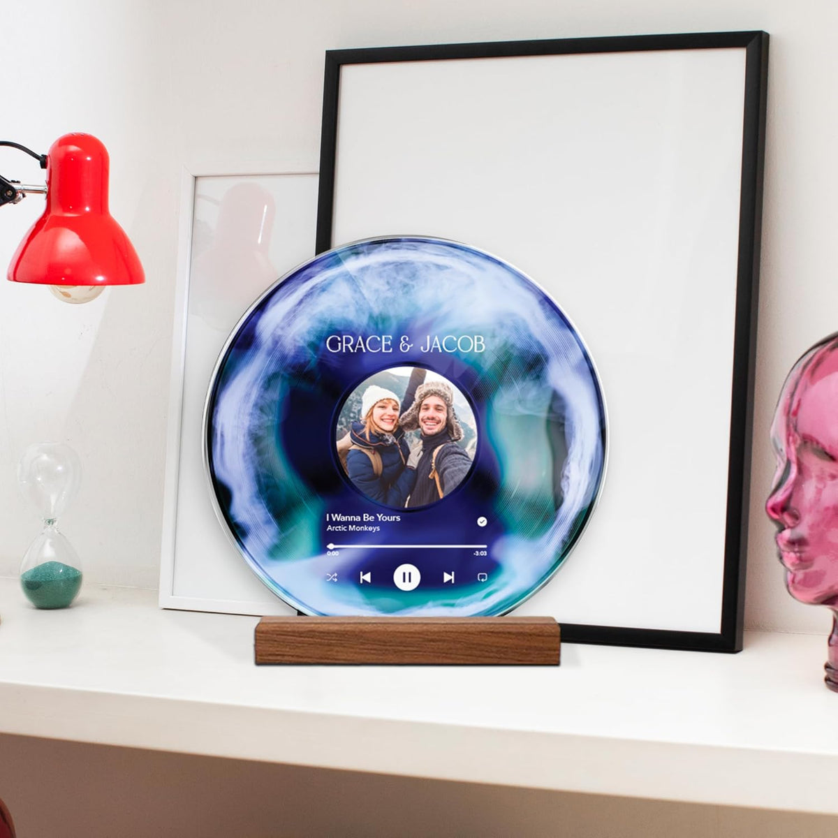 Personalized Vinyl Record with Photo, Custom Song Plaque Couple Gift