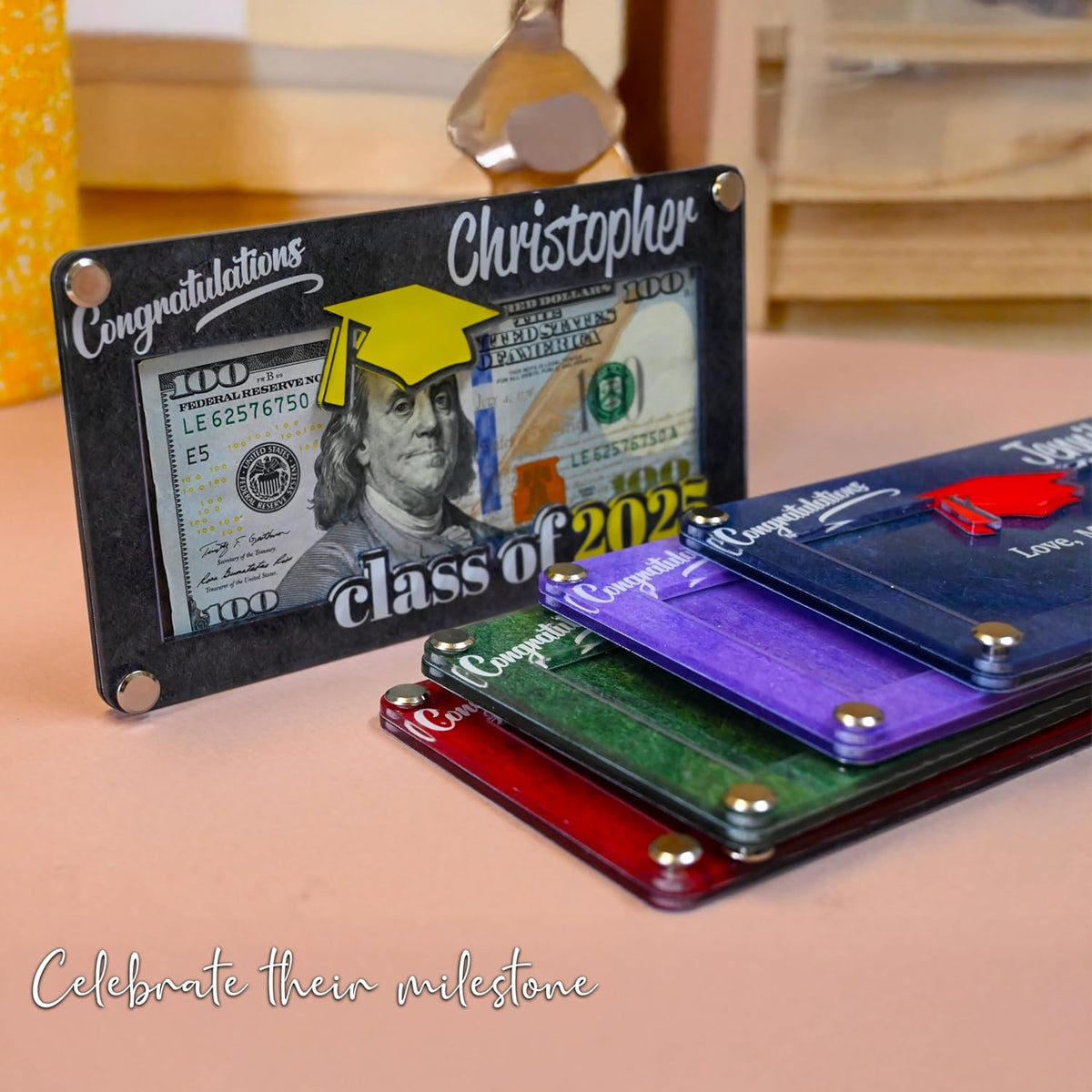 Personalized Graduation Money Holder, Custom Class of 2026 Cash Card Gift