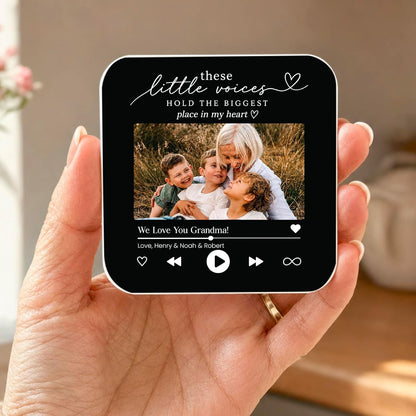 Custom Baby Heartbeat Music Fridge Magnet with Ultrasound Photo and Name