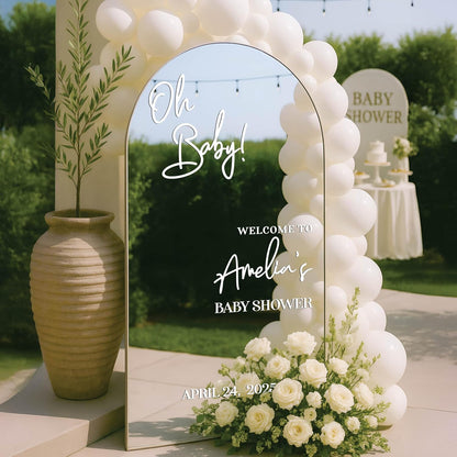 Personalized DIY Wedding Mirror Welcome Sign Decal - Custom Vinyl Sticker with Bride & Groom Names - Elegant Lettering for Bridal Shower, Reception Wall Decor, Event Signage