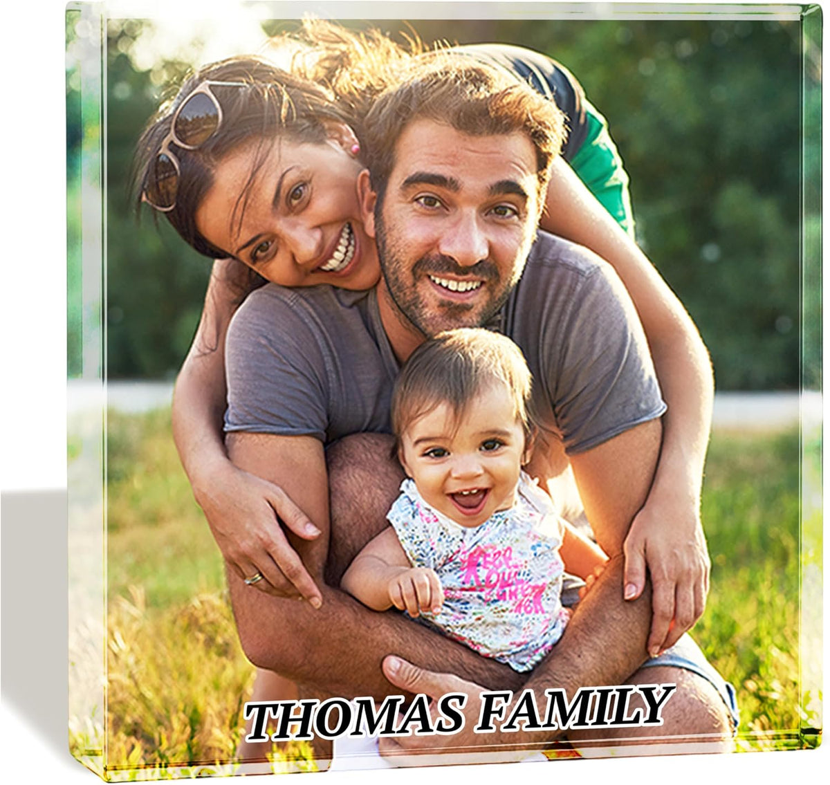Zexpa Apparel Personalized Photo Gift – Acrylic Photo Block Desktop Frame – Custom Single Photo Display – Christmas, Mother’s Day & Father’s Day Gift for Family, Friends & Office Décor Keepsake