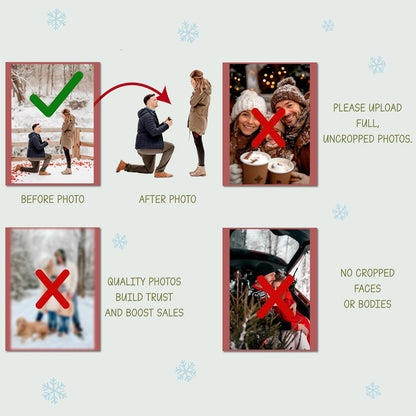 Personalized Christmas Photo Ornament, Custom Acrylic Snow Globe Keepsake with Name, Year & Picture, Holiday Tree Decoration Gift for Couples, Family, Wedding, Engagement, Pet Memorial
