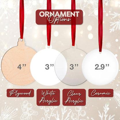 Custom Ceramic Christmas Ornaments with Photo & Names - Personalized First Married Christmas - Unique for Husband & Wife with Picture - Merry Christmas Tree Present