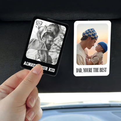 Personalized Car Visor Photo Clip – Custom Acrylic Picture Holder with Text, Gift for Dad, Mom, Husband, Wife, or Girlfriend