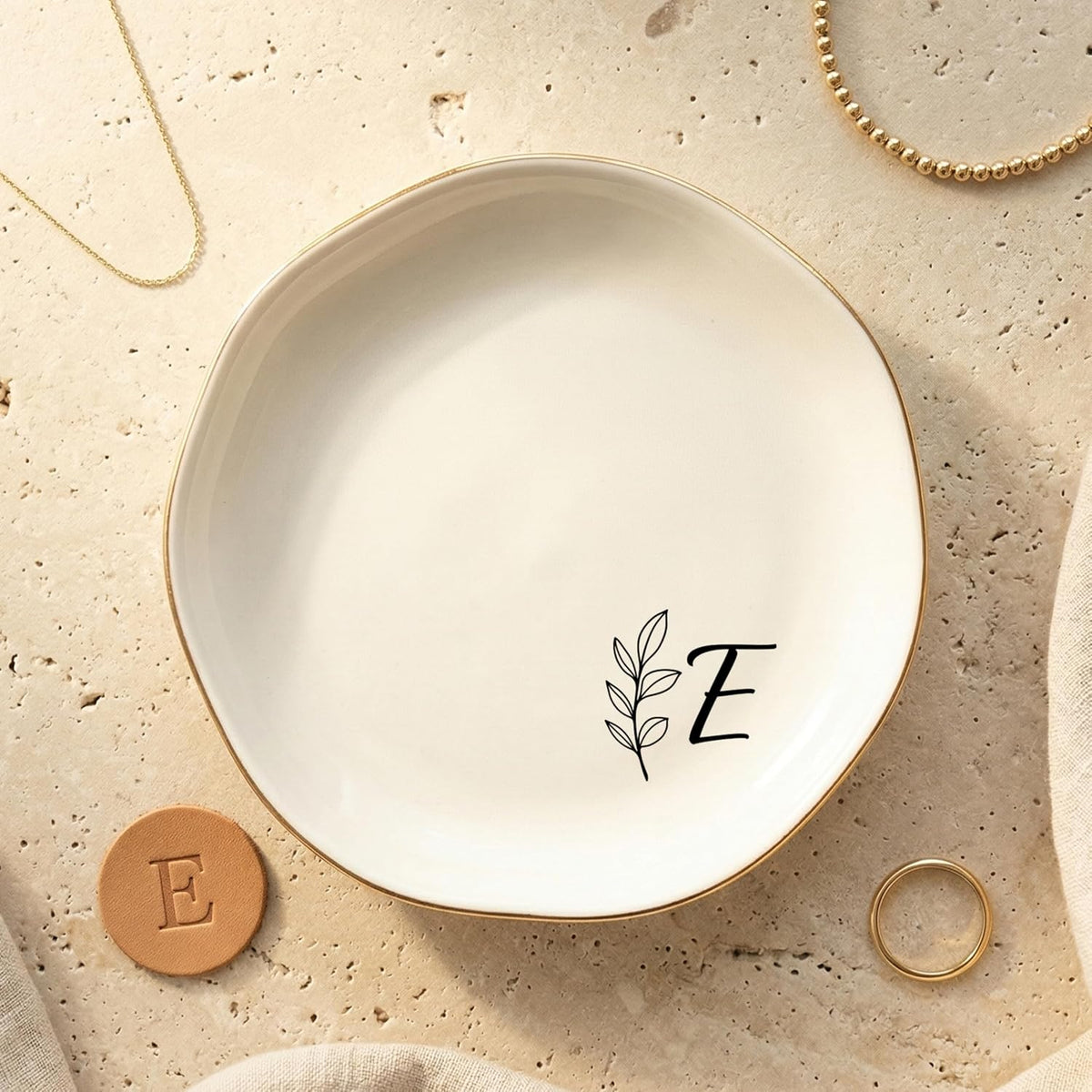 Personalized Ring Dish with Name, Custom Jewelry Tray Gift for Women, Bridesmaids, Mom, Grandma, or Best Friends