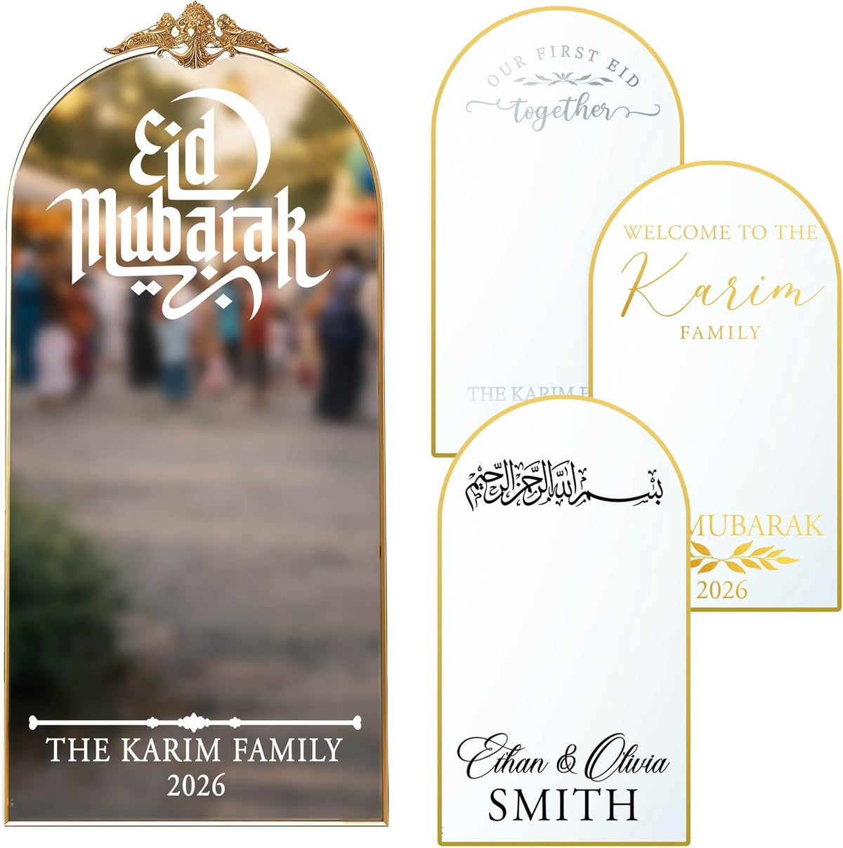 Personalized DIY Wedding Mirror Welcome Sign Decal - Custom Vinyl Sticker with Bride & Groom Names - Elegant Lettering for Bridal Shower, Reception Wall Decor, Event Signage