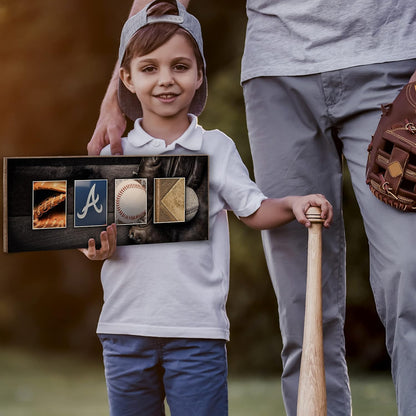 Personalized Baseball Wood Sign with Name, Custom Sports Wall Decor for Men