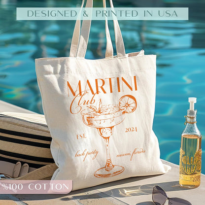 Personalized Bachelorette Tote Bag, Custom Canvas Bridal Party Beach Gift