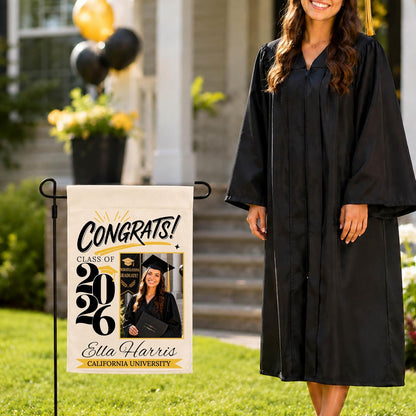 Personalized Camping Garden Flag 13x18 Inch Double Sided, Custom Family Name Welcome to Our Campsite Yard Flag