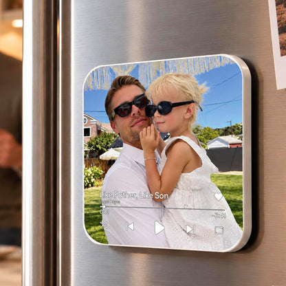 Custom Baby Heartbeat Music Fridge Magnet with Ultrasound Photo and Name