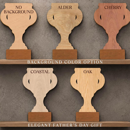 Personalized Handprint Father’s Day Trophy Sign, DIY Kids Handprint Plaque Gift for Dad Grandpa Papa