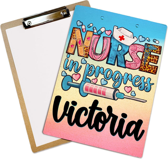 Personalized Nurse Clipboard with Name - Custom Nursing Student Gift for Women - Cute Medical Designs for Hospital or Clinic Use - Graduation or Appreciation Gift Idea