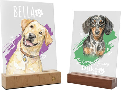 Personalized Pet Photo LED Sign Acrylic, Custom Dog or Cat Portrait Night Light Sign Only, Choose LED Base in Customization, Valentine’s Day Gift for Pet Lovers, Memorial Decor
