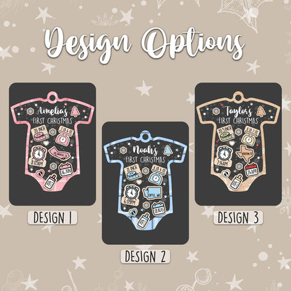 Personalized Baby's First Christmas Ornament - Custom Gift for Christmas & Baby Shower - 4D Baby Shake - Clear Acrylic Tree Hanging Decoration with Name - Unique Newborn Ornament