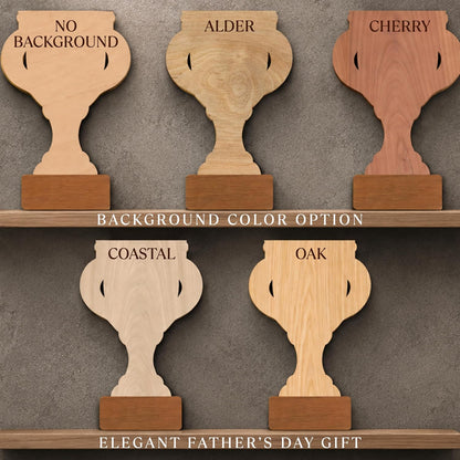 Personalized Hands Down Best Dad Sign, DIY Father's Day Handprint Wooden Trophy Plaque Gift from Kids Daughter Son, Best Dad Ever Family Keepsake, First Father's Day Present for New Daddy Papa