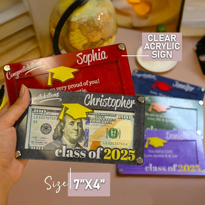 Personalized Graduation Money Holder, Custom Class of 2026 Cash Card Gift