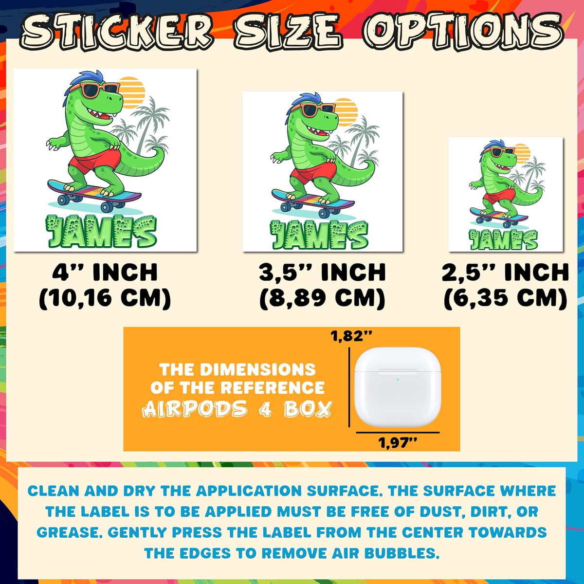 Personalized Waterproof Name Stickers, Custom Vinyl School Labels Toddler