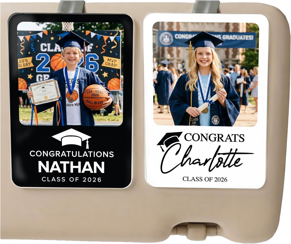 Personalized Car Visor Photo Clip – Custom Acrylic Picture Holder with Text, Gift for Dad, Mom, Husband, Wife, or Girlfriend