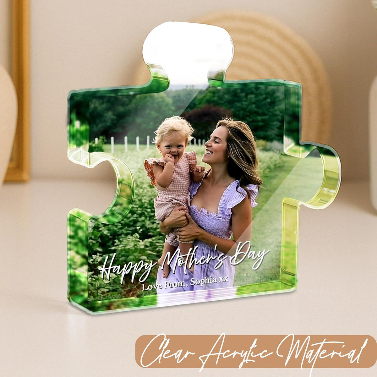 Personalized Acrylic Block Gift for Mom – Custom Photo and Text Decoration Piece for Home or Office – Cute Mother’s Day Gift from Daughter or Son – Unique Keepsake for Birthday or Christmas