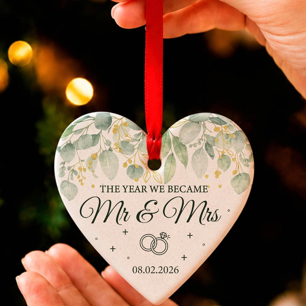 Personalized Wedding Gift, Mr and Mrs Christmas Ornament, Couples Keepsake