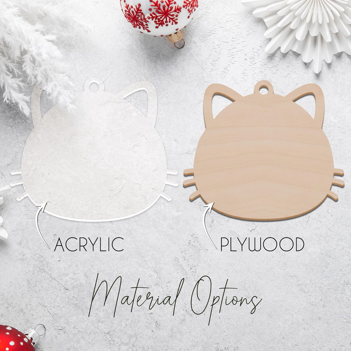 Personalized Cat Memorial Ornament - Customized Acrylic & Plywood Keepsake with Name - Forever Loved Gift for Cat Owners - Christmas Ornament for Kitty Lovers & Pet Remembrance