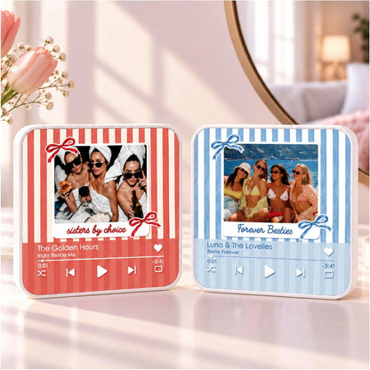 Custom Baby Heartbeat Music Fridge Magnet with Ultrasound Photo and Name