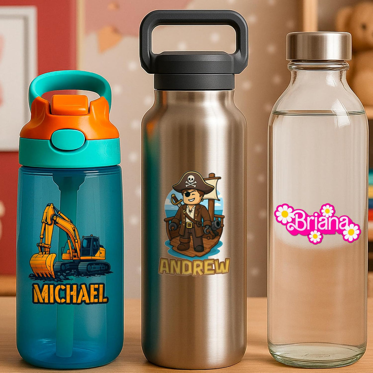 Personalized Waterproof Name Stickers, Custom Vinyl School Labels Toddler