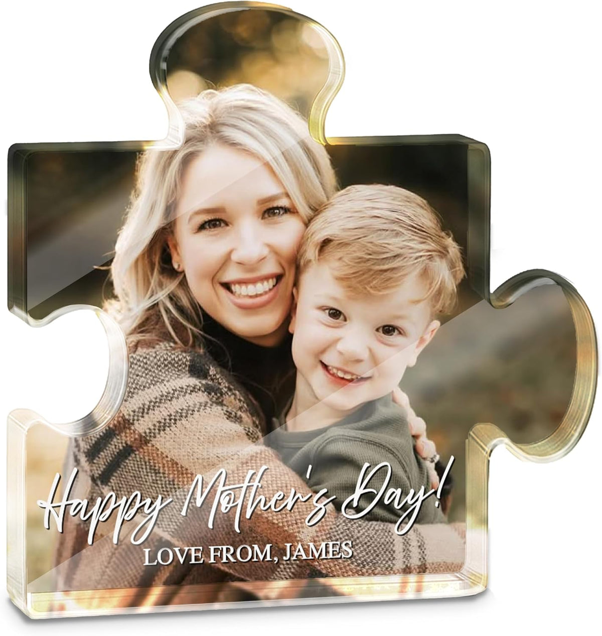 Personalized Acrylic Block Gift for Mom – Custom Photo and Text Decoration Piece for Home or Office – Cute Mother’s Day Gift from Daughter or Son – Unique Keepsake for Birthday or Christmas