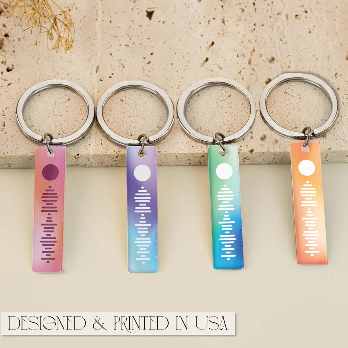 Personalized Scannable Music Keychain with Name, Custom Song Couple Gift