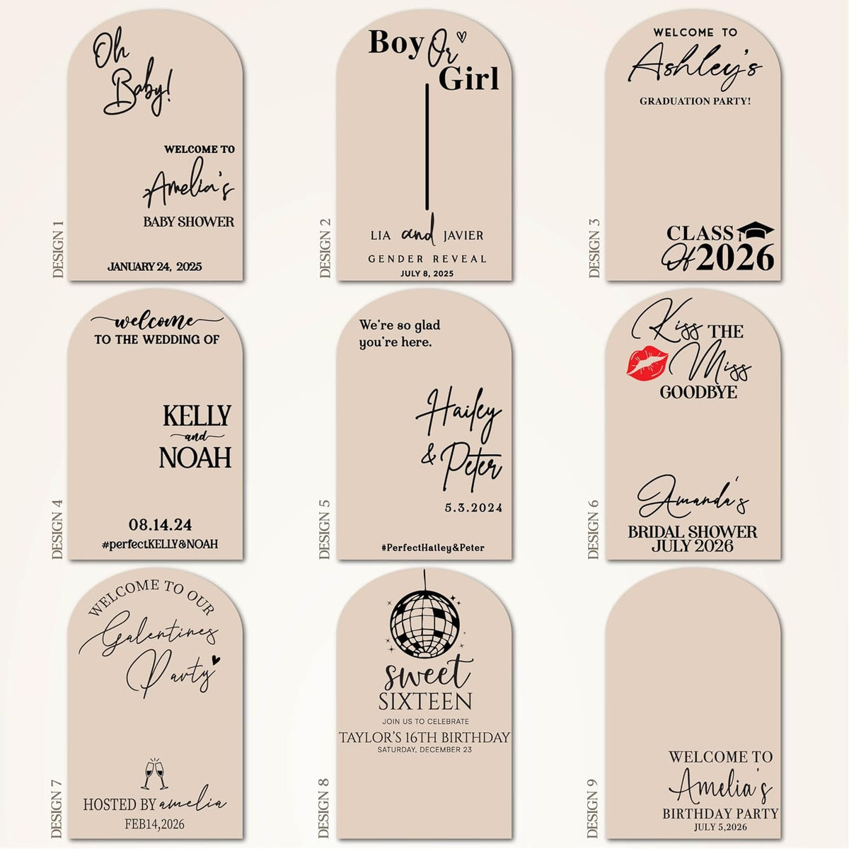 Personalized Welcome to Our Wedding Mirror Sign Decal DIY - Customized Bride and Groom Names - Lettering Elegant Happily Ever After Party Vinyl Sticker Wall Reception Decor