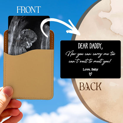 Personalized Ultrasound Wallet Card, Custom Baby Announcement Gift for Dad