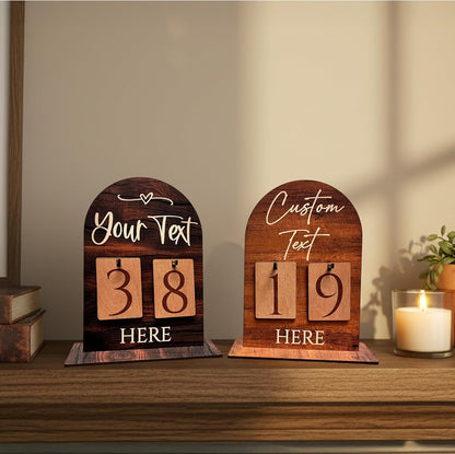 Personalized Countdown Sign, Custom Wooden Number Block Display for Christmas, Wedding, Baby Arrival or Homecoming, Reusable Holiday Decoration Gift