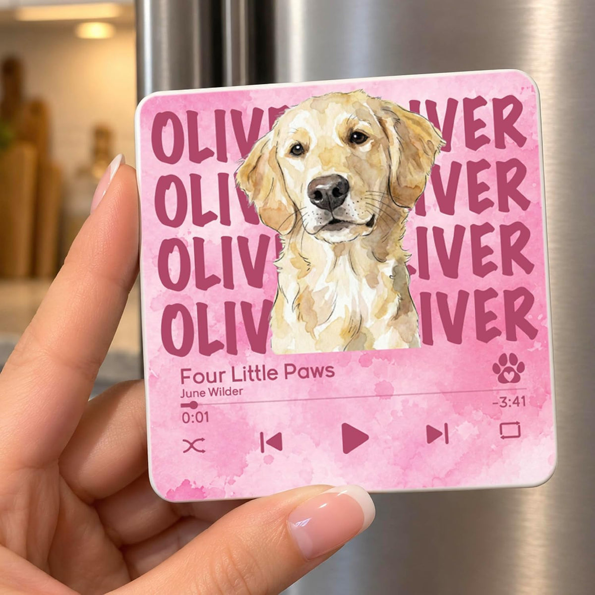 Custom Baby Heartbeat Music Fridge Magnet with Ultrasound Photo and Name