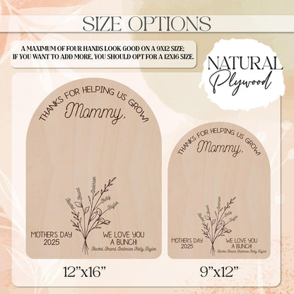 Personalized Handprint Wood Sign for Mom, Custom Mother's Day Keepsake Gift
