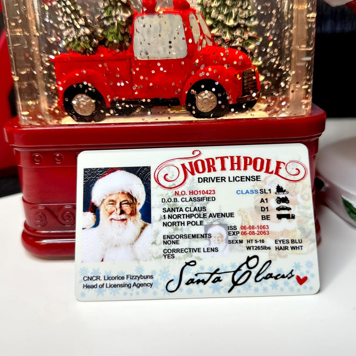 Zexpa Apparel Santa Claus North Pole Driver License - Fun Novelty Christmas ID Card for Kids, Holiday Party Favor, Christmas Stocking Stuffer, Sleigh Restrictions Card for Santa Fans