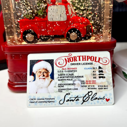 Zexpa Apparel Santa Claus North Pole Driver License - Fun Novelty Christmas ID Card for Kids, Holiday Party Favor, Christmas Stocking Stuffer, Sleigh Restrictions Card for Santa Fans