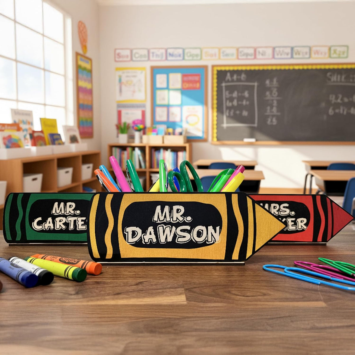 Personalized Teacher Pencil Holder with Name, Custom Desk Organizer Gift