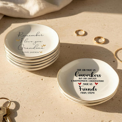 Personalized Ring Dish with Name, Custom Jewelry Tray Gift for Women, Bridesmaids, Mom, Grandma, or Best Friends