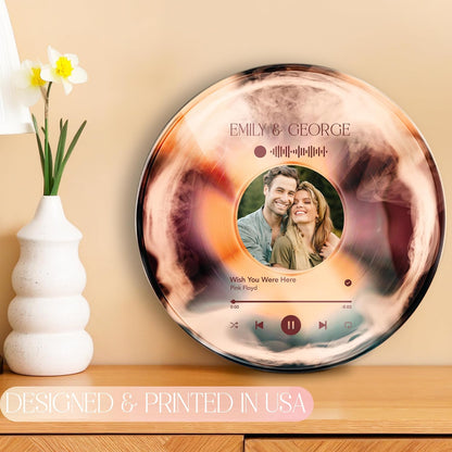 Personalized Vinyl Record with Photo, Custom Song Plaque Couple Gift