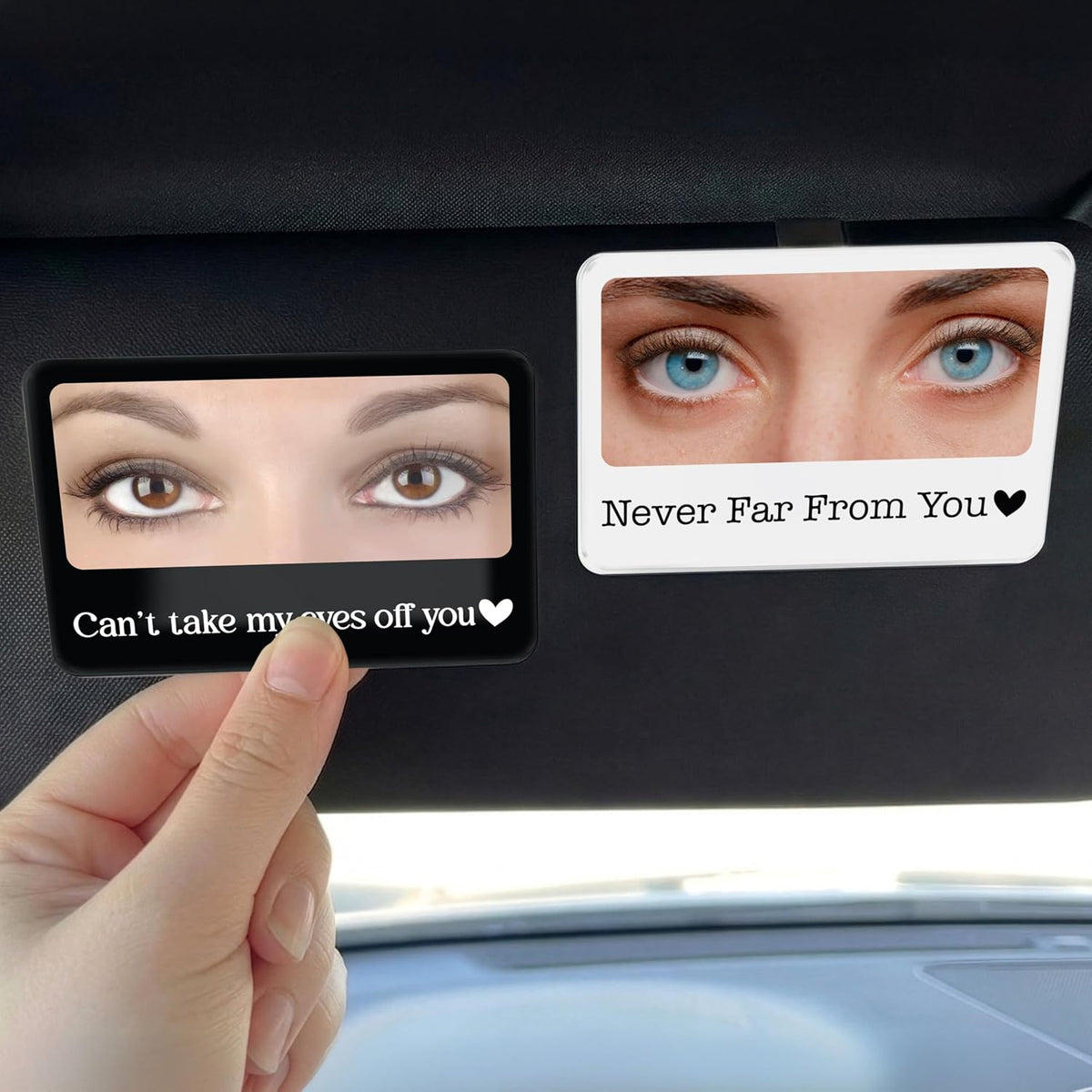 Personalized Car Visor Photo Clip – Custom Acrylic Picture Holder with Text, Gift for Dad, Mom, Husband, Wife, or Girlfriend