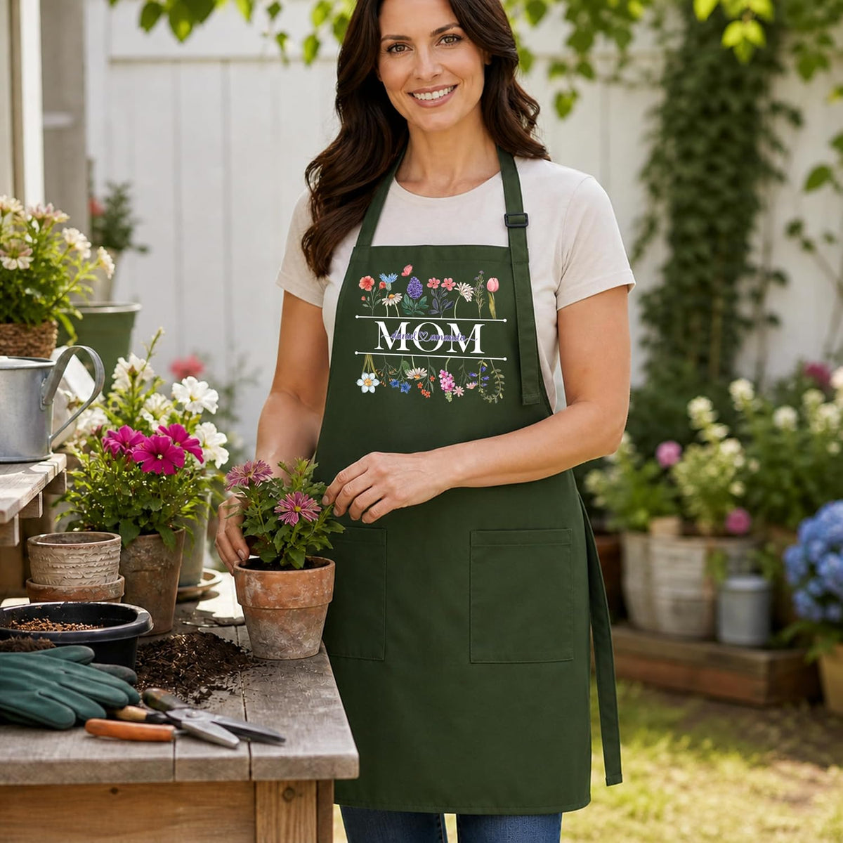 Zexpa Apparel Personalized Bakery Apron for Women with Custom Name and Logo Design, Adjustable Baking Apron