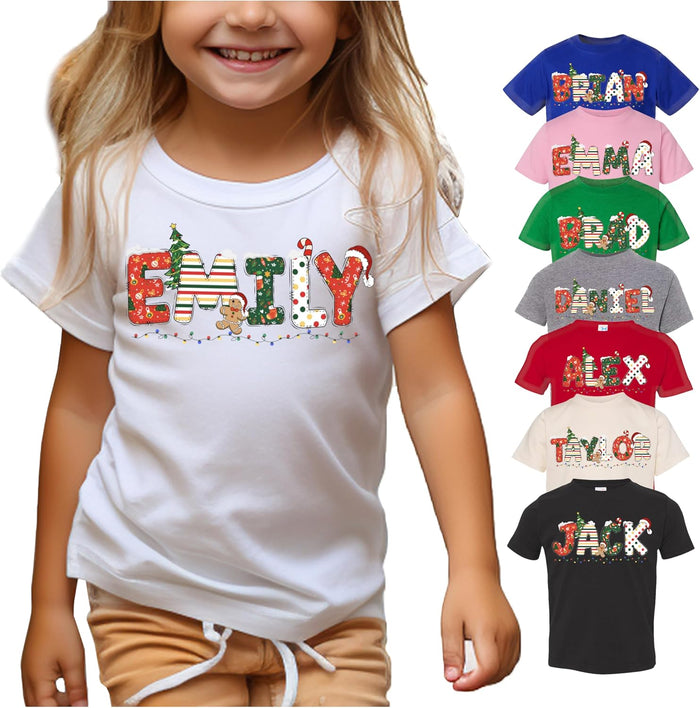 Custom Christmas Holiday Unisex Toddler T-Shirt - Unique Personalized Xmas Tee - Customized Festive Shirts Outfit for Boy & Girl