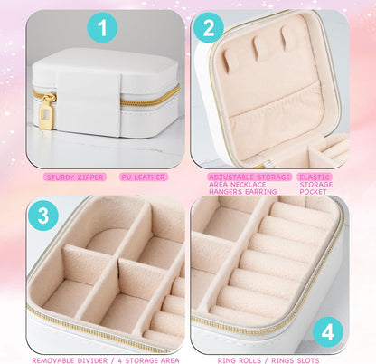 Personalized Mini Jewelry Organizer for Girls, Custom Travel Jewelry Box