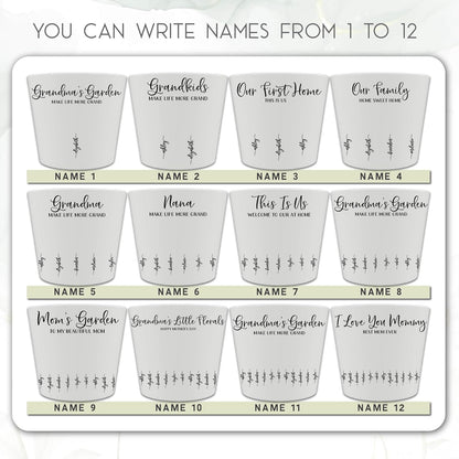 Zexpa Apparel Personalized Flower Pot for Grandma, Mom or Nana, Custom Birth Month Flower Planter with Names, Unique, Mother’s Day, Birthday or Holiday Present, Ceramic Pot