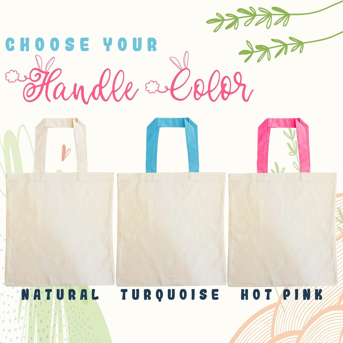 Personalized Easter Tote Bag with Name, Custom Color-Your-Own Canvas Gift