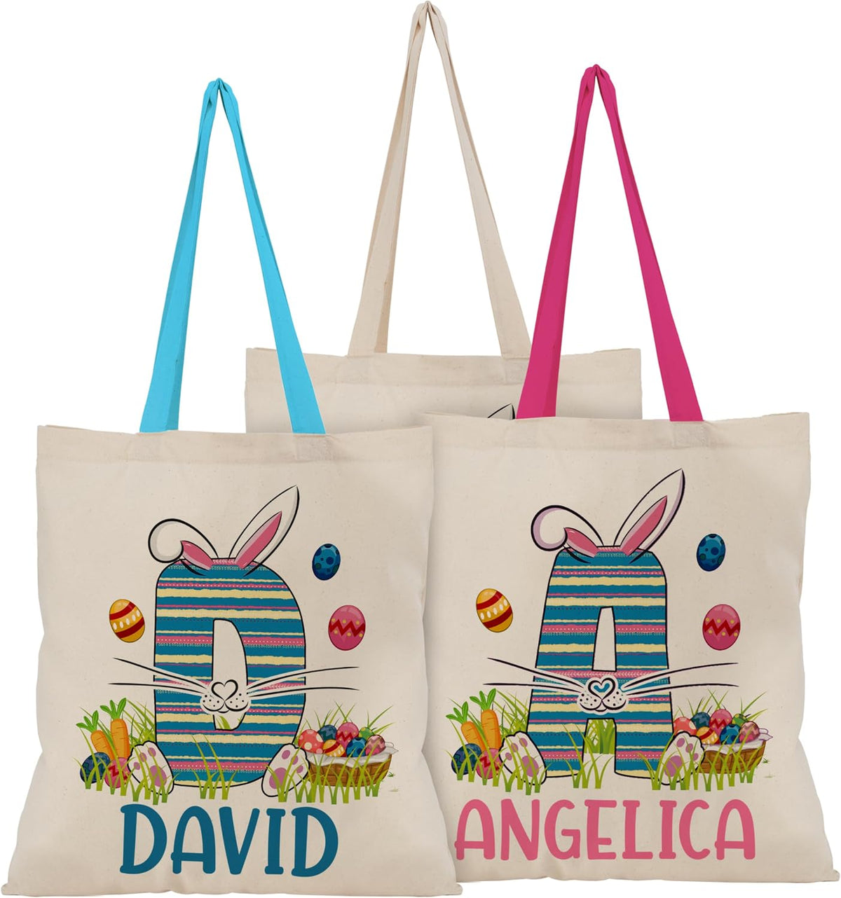 Personalized Easter Tote Bag with Name, Custom Color-Your-Own Canvas Gift