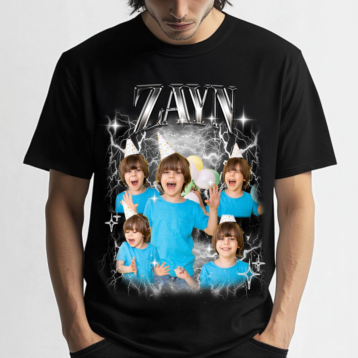 Customize Bootleg Rap Tee with Face & Text - Funny T-Shirt Gift for Boyfriend & Girlfriend