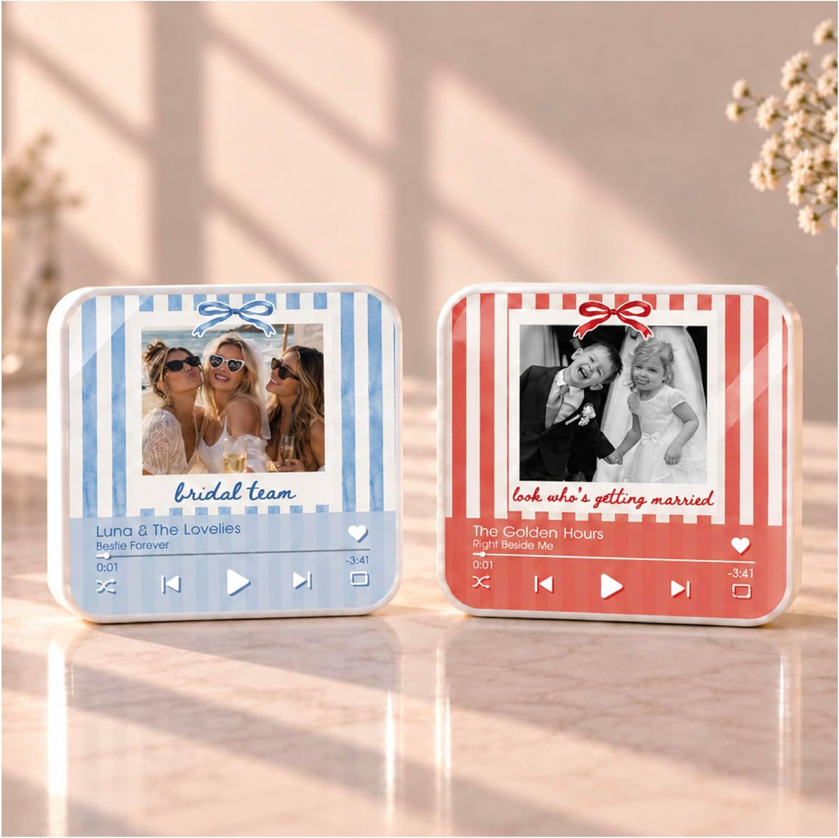 Custom Baby Heartbeat Music Fridge Magnet with Ultrasound Photo and Name