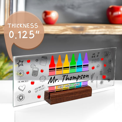 Personalized Teacher Nameplate with Name, Custom Acrylic Desk Decor Gift