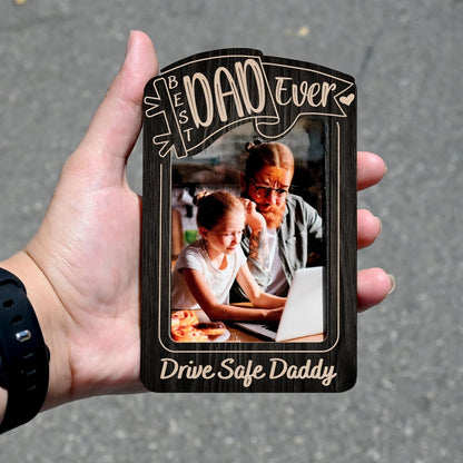 Personalized Car Visor Photo Clip – Custom Acrylic Picture Holder with Text, Gift for Dad, Mom, Husband, Wife, or Girlfriend